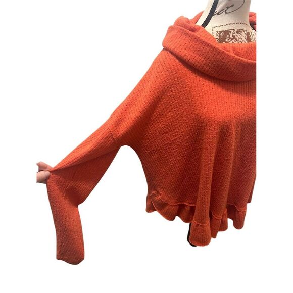 Maeve by Anthropologie Orange Cowl Neck Ruffled Pullover Sweater M‎ - Picture 6 of 9